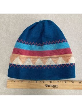 Kristin International 100% Wool Fair Isle Knit Beanie Small